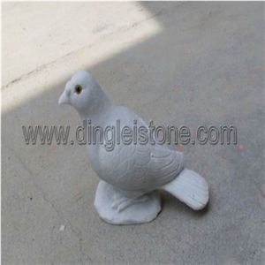 Dinglei Sparrow Sculpture Stone, White Granite Sculpture