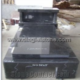 DL 3 European Style Tombstone, Shanxi Black Granite Tombstone