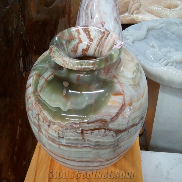 DL Stone Vase ,Green Onyx Vase