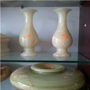 DL Stone Vase ,White Onyx Vase