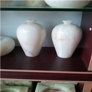DL Stone Vase ,White Onyx Vase