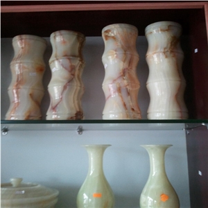 DL Stone Vase ,White Onyx Vase