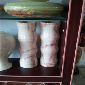 DL Stone Vase ,White Onyx Vase