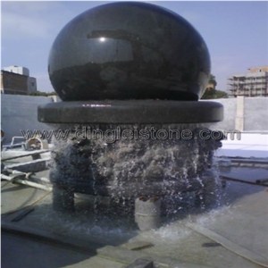Granite Sphere Ball Fountain, Absolute Black Granite Ball Fountain