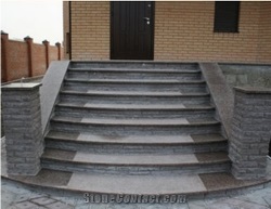 Granite Stone Step, Stair, G654 Black Granite Stairs