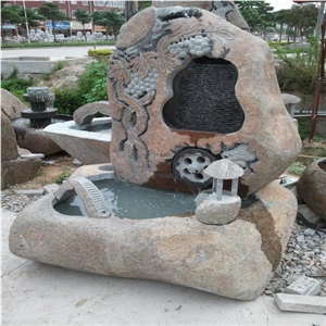 Natural Garden Stone Water Features, Red Granite Water Features