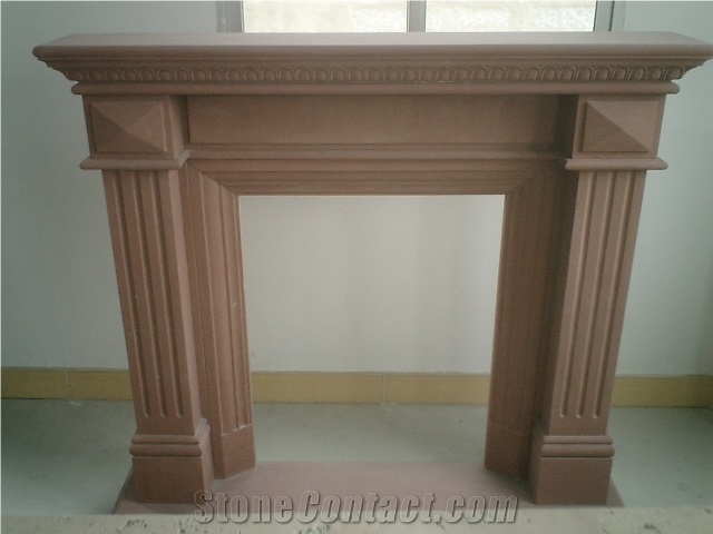 Stone Fireplace,brown Marble Fireplace