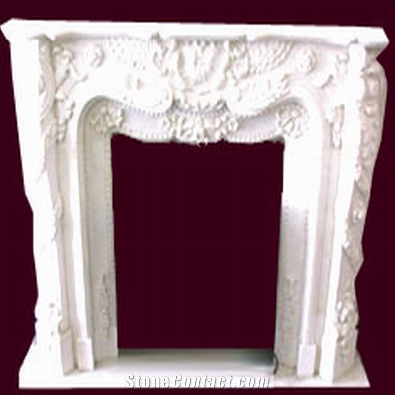Stone Fireplace,White Marble Fireplace