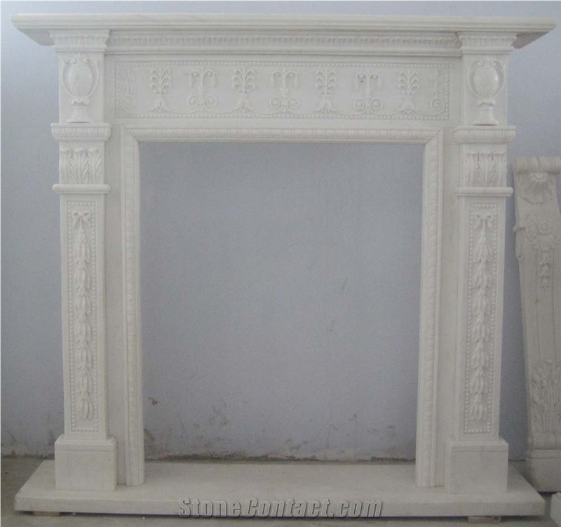 Stone Fireplace,White Marble Fireplace