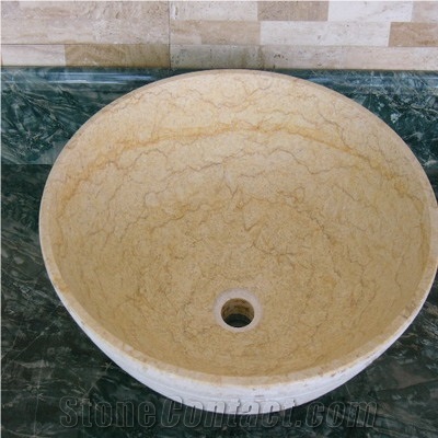 Stone Sink,Marble Sink, Sunny Giallo Yellow Marble Sink