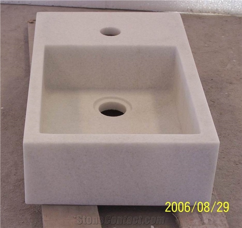 Stone Sink, Pure White Marble Sink