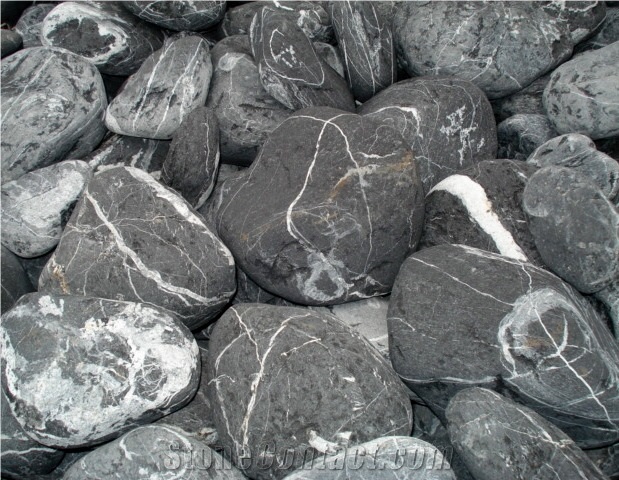 Black Pebble Stone, Anatolian Black Marble