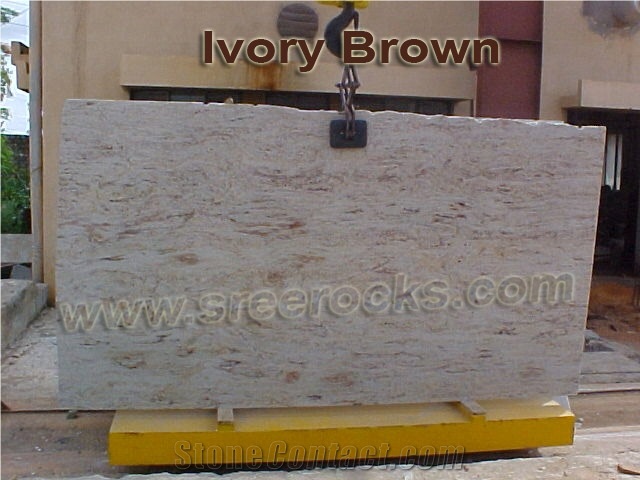 Ivory Brown Granite Slab, India Brown Granite