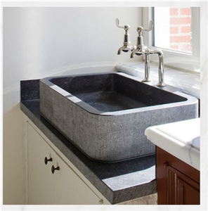 Belgian Bluestone Kitchen Sink, Grey Blue Stone