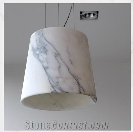 Massive Light in Calacatta Marble, Calacatta Borghini White Marble Home Decor