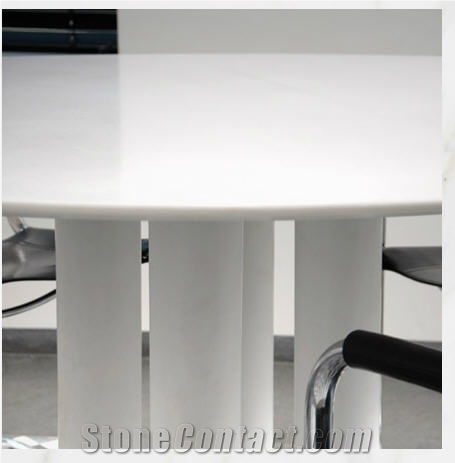 Table in Bianco Lasa Classico, Bianco Lasa Unito White Marble
