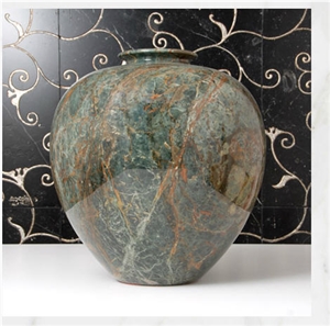 Vase in Rain Forest Green, Marble Home Decor