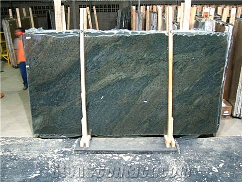 Verde Candeias Granite Slabs, Dark Green Granite Slabs