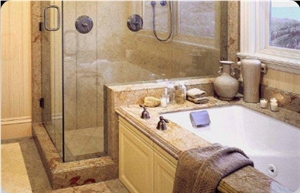 Brown Marble Bath Design