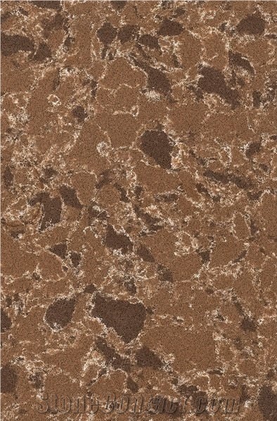 Artificial Brown Quartz Stone Marble Tile