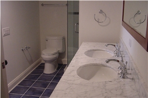 Bianco Venatino Bathroom Vanity Top, White Marble