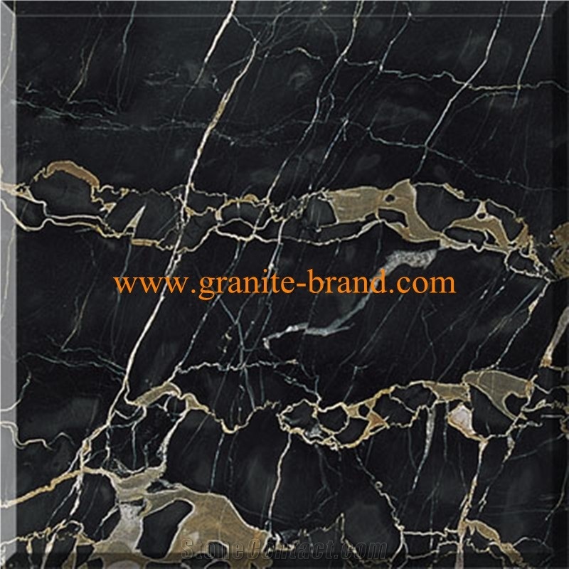 Portoro Marble Slabs & Tiles, China Black Marble
