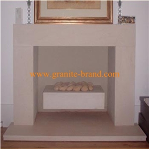 Stone Neon Fireplace Mantel, Beige Limestone Fireplace Mantel