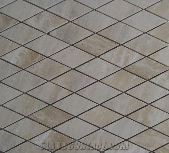 Travertine Mosaics for Floor Tile and Wall Tiles, Beige Travertine Mosaics