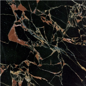 Athena Gold Marble Tile, Cameroon Black Marble