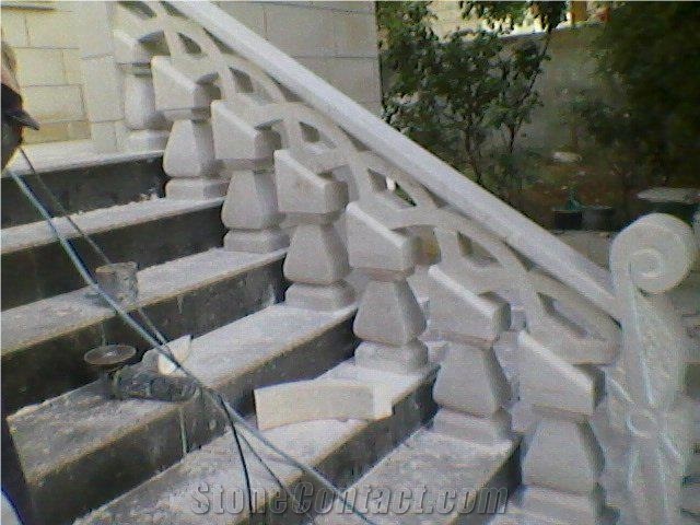 Stairs Decoration, Beige Limestone Stairs