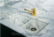 Arabescato Corchia Vanity Top, White Marble Vanity Top