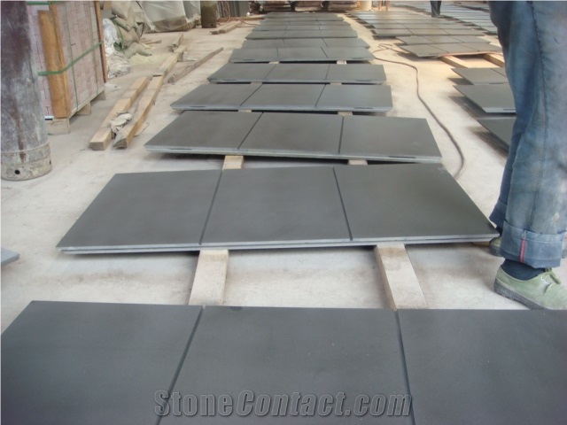 China Black Sandstone Slabs & Tiles