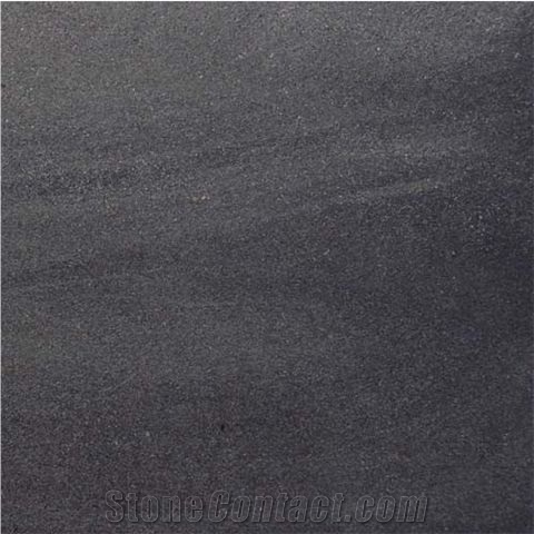 Honed Black Sandstone Slabs & Tiles, Sichuan Black Sandstone Tiles