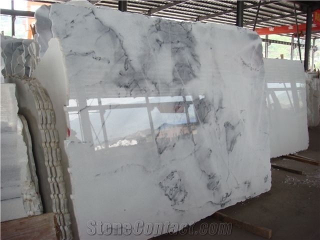 Landscape White Marble Slabs & Tiles, China White Marble