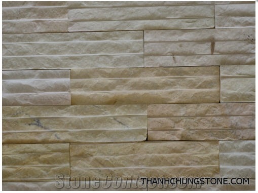 Light Yellow Marble Stacked Stone