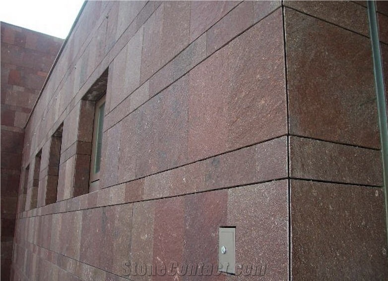 Porphyr Red Exterior Wall Tiles, China Red Granite