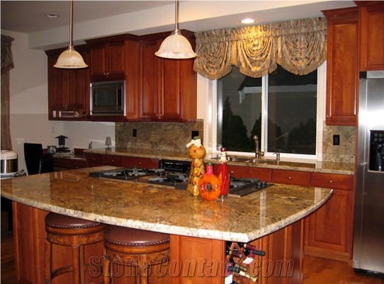 Exotic Granite Kitchen Countertops, Yellow Granite Kitchen Countertops