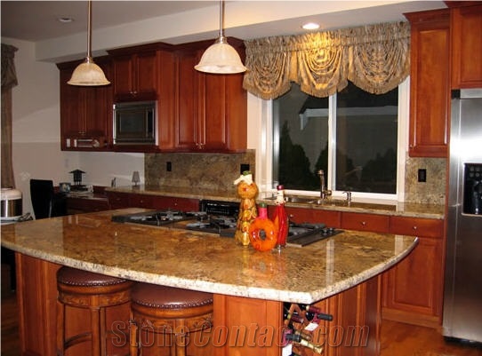 Exotic Granite Kitchen Countertops, Yellow Granite Kitchen ...