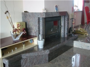 Juparana Colombo Granite Fireplace