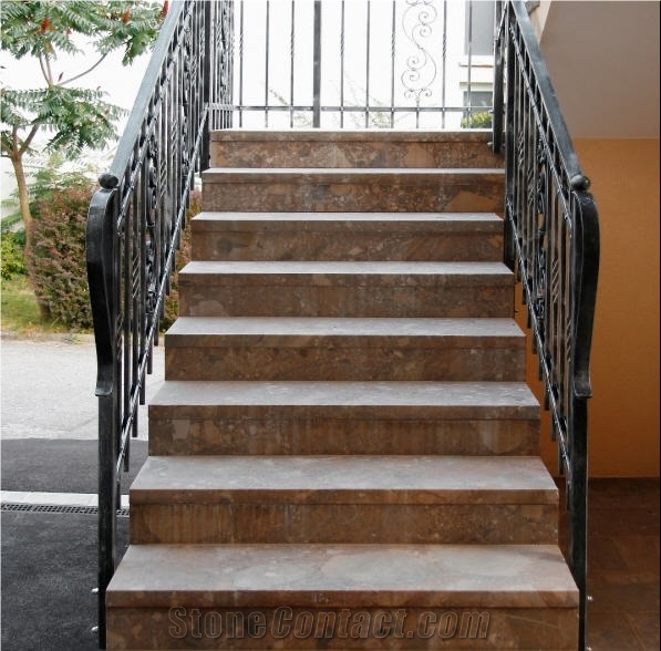 Galit Limestone Stairs, Steps, Brown Limestone