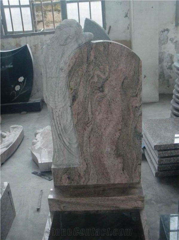 Juparana Colombo Granite Tombstone Monument