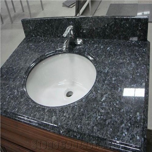 Blue granite slabs