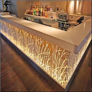 Modern Corian Acrylic Solid Surface Cafe Bar Counter