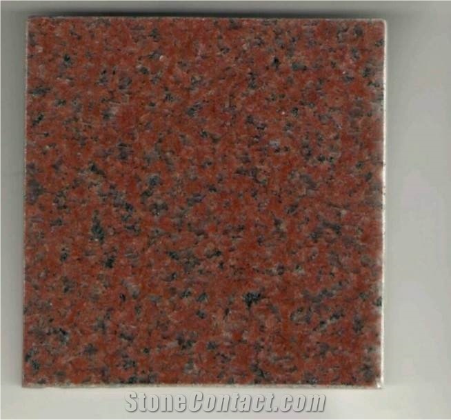Indian Red Middle Flower Polished Tile Red Granite