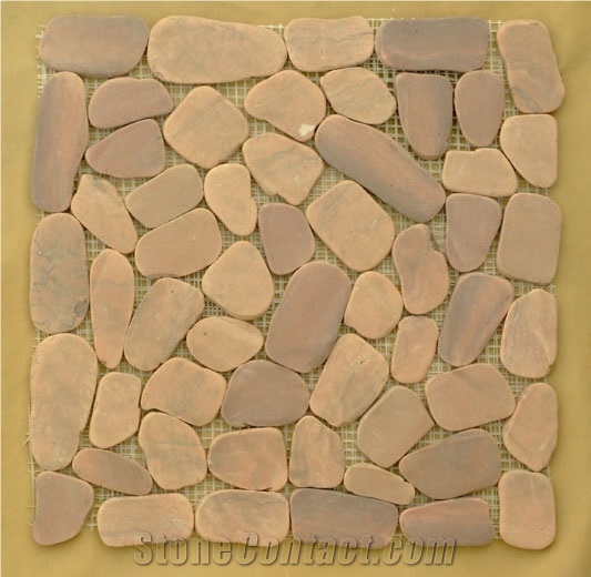 Flatpebble Stone Mosaic, Pink Marble Mosaic