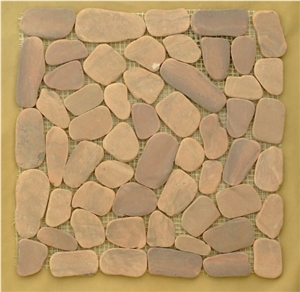 Flatpebble Stone Mosaic, Pink Marble Mosaic