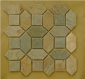 Interlocking Slate Mosaic, Beige Slate Mosaic
