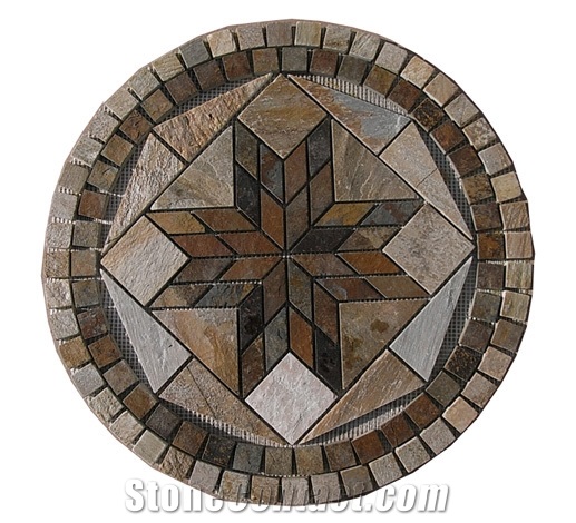 Brown Slate Mosaic Medallion