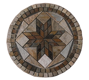 Brown Slate Mosaic Medallion