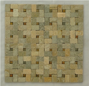 Slate Stone Mosaic, Hebei Rust Slate Mosaic